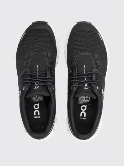 On Cloud 6 Sneakers With Rounded Toe And Textured Rubber Sole In Black
