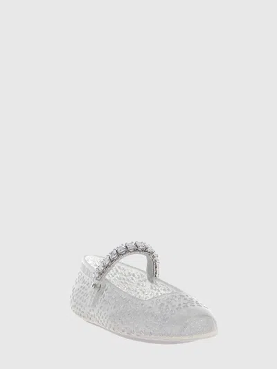 Jimmy Choo Clear Jelly Ballerina Flats With Crystal Embellishment In White