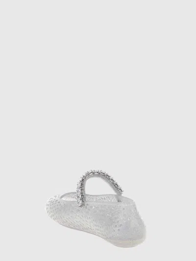 Jimmy Choo Clear Jelly Ballerina Flats With Crystal Embellishment In White