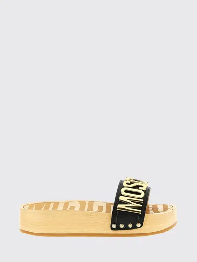 Moschino Platform Clog Sandals Open Toe Studs In Yellow