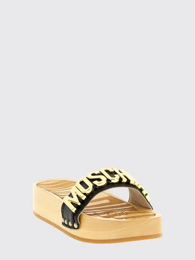 Moschino Platform Clog Sandals Open Toe Studs In Yellow