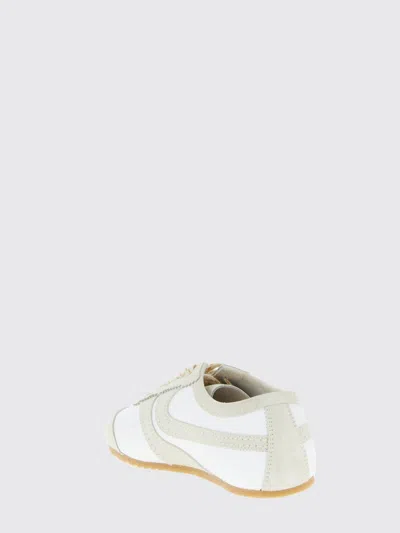 Dries Van Noten Leather Sneakers Low Profile Suede Panels Rubber Sole In Neutral