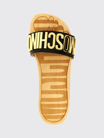 Moschino Platform Clog Sandals Open Toe Studs In Yellow