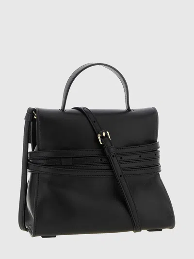 Moschino Structured Sheepskin Shoulder Bag In Black