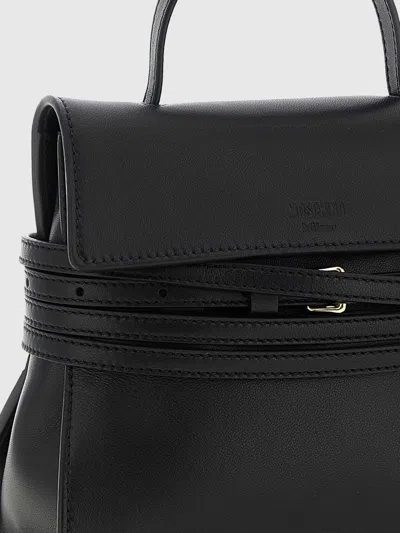 Moschino Structured Sheepskin Shoulder Bag In Black