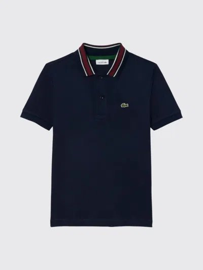 Lacoste Boys Petit Pique Polo Shirt In Blue