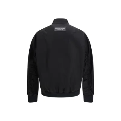 Dsquared2 Black Polyamide Bomber In Blue