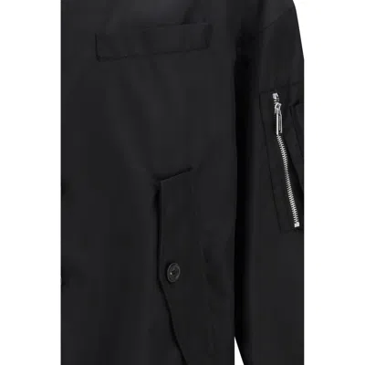 Dsquared2 Black Polyamide Bomber In Blue