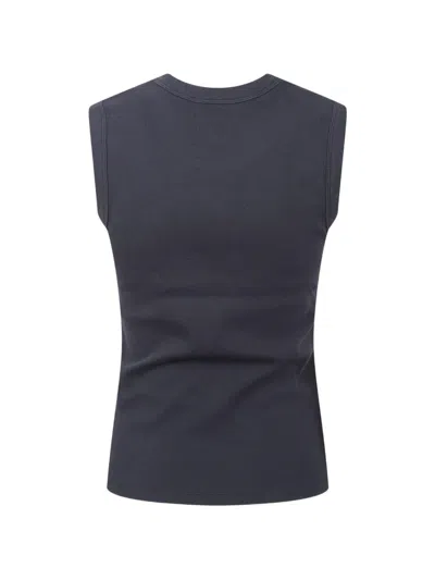 Jeanerica Vanessa Ribbed Tank Top In Blue