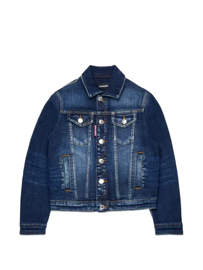 Dsquared2 Buttoned Jacket In Blue