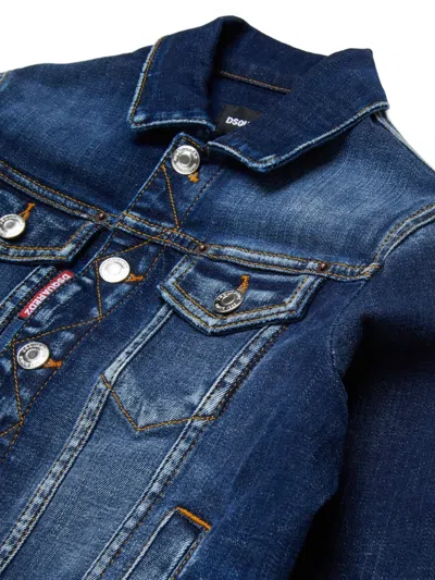 Dsquared2 Buttoned Jacket In Blue