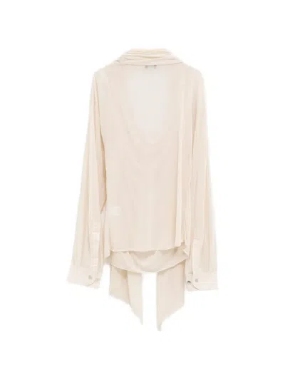 Atlein Draped Open Blouse In Pink