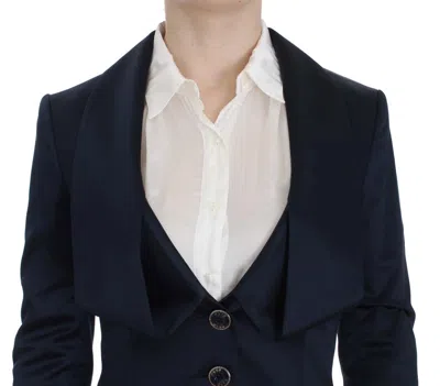 Exte Three Button Single Breasted Blazer Jacket In Blue