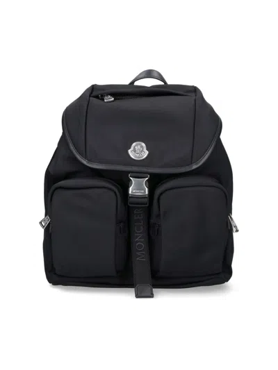 Moncler Functional Polyester Backpack With Multiple Pockets In Black