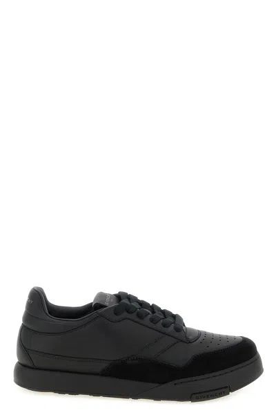 Givenchy Black Calf Leather Bos Taurus Low Top Sneakers In Multi