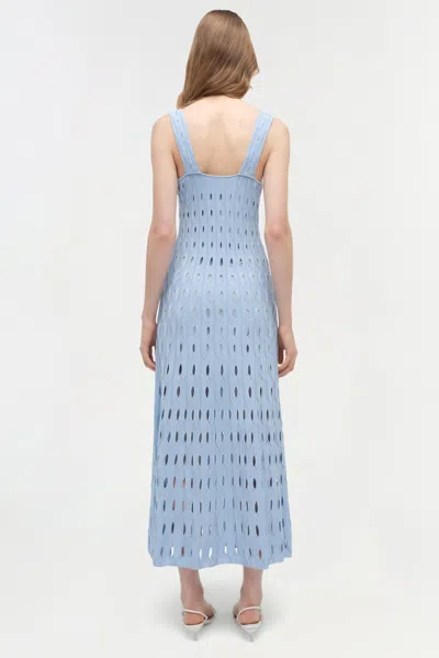 Simkhai Christina Knit Twist-front Midi Dress In Blue