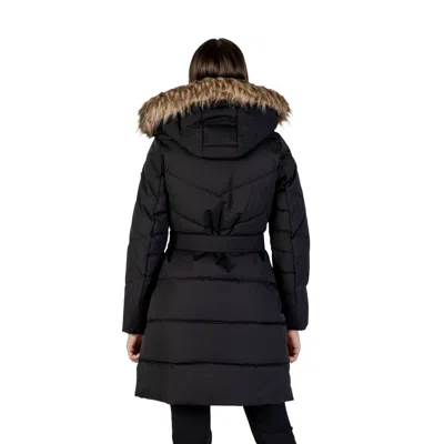 Guess Black Polyester Coat In Black