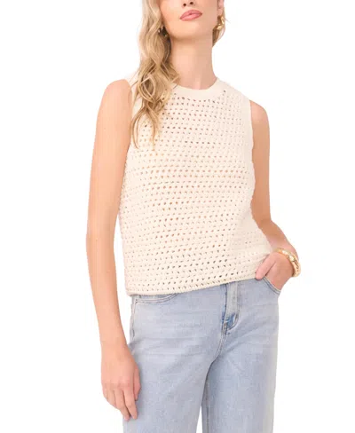 1.state Openwork Crewneck Tank In Neutral