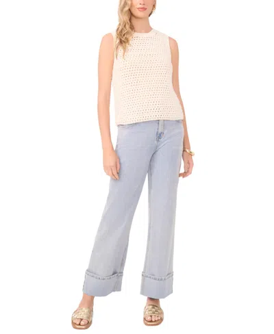 1.state Openwork Crewneck Tank In Neutral