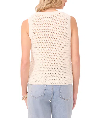 1.state Openwork Crewneck Tank In Neutral