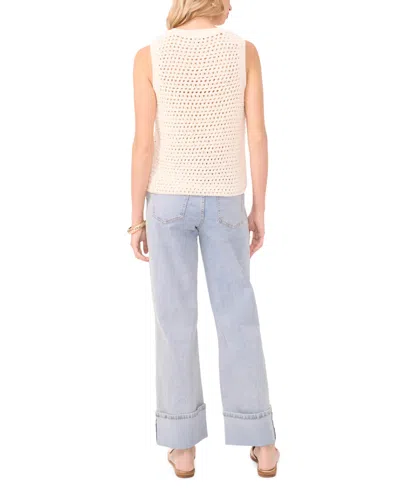 1.state Openwork Crewneck Tank In Neutral