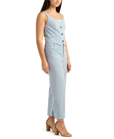 Bcx Juniors' Melange Suiting Button-front Vest In Blue
