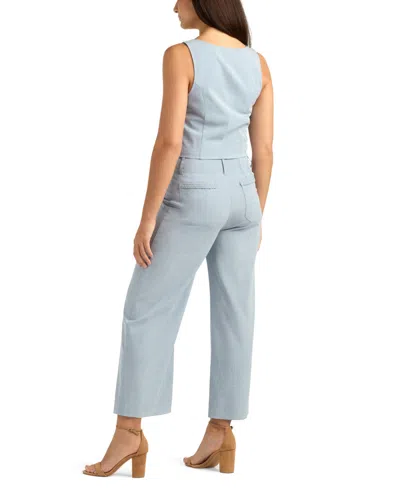 Bcx Juniors' Melange Suiting Button-front Vest In Blue