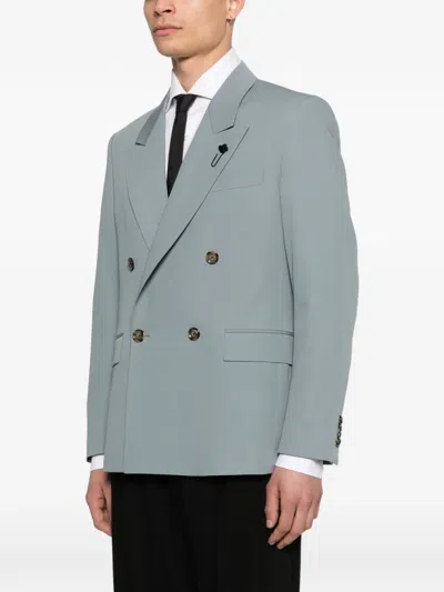 Lardini Double-breasted Blazer In Blue