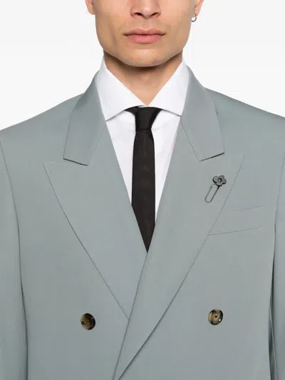 Lardini Double-breasted Blazer In Blue