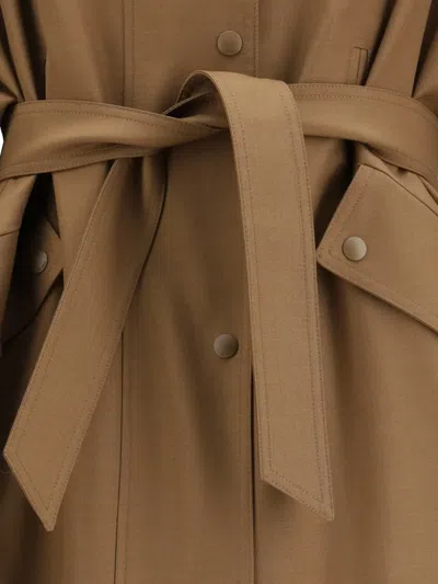 Max Mara Brown Polyester Coat In Brown