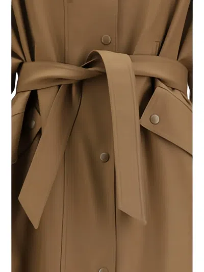 Max Mara Brown Polyester Coat In Brown