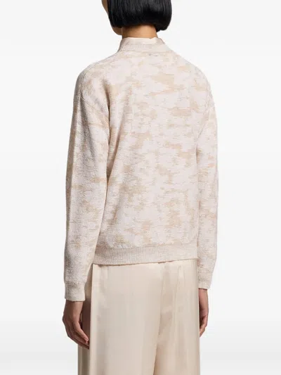 Peserico Sequinned Patterned Sweater In Neutral