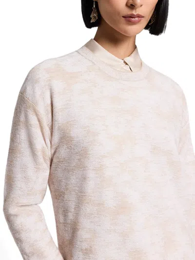 Peserico Sequinned Patterned Sweater In Neutral