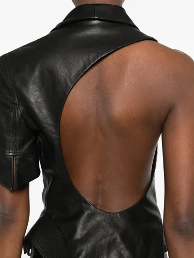 Yehuafan Button Draped Jacket In Black