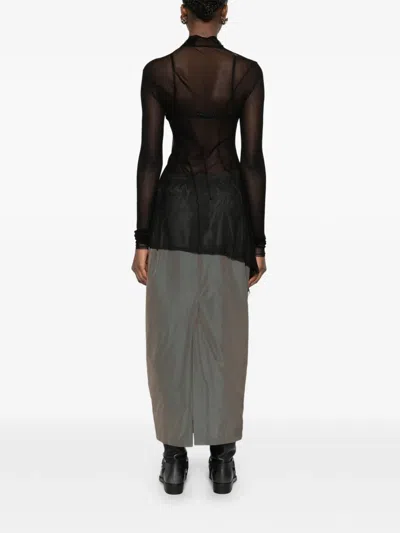 Yehuafan Zip Ruched Top In Black