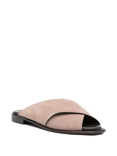 Donnari Crossover Leather Sandals In Multi