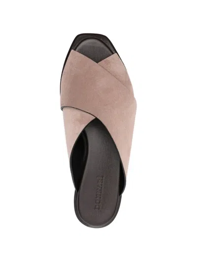 Donnari Crossover Leather Sandals In Multi