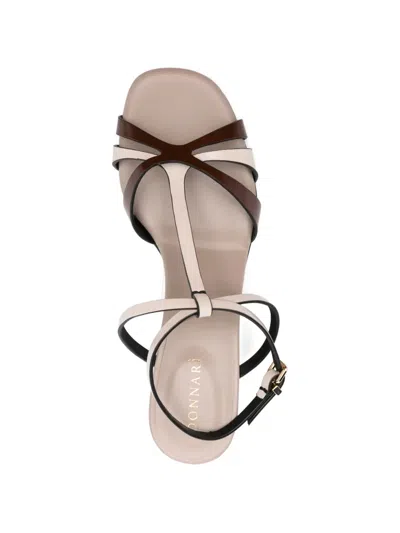 Donnari Strappy Leather Sandals In Brown