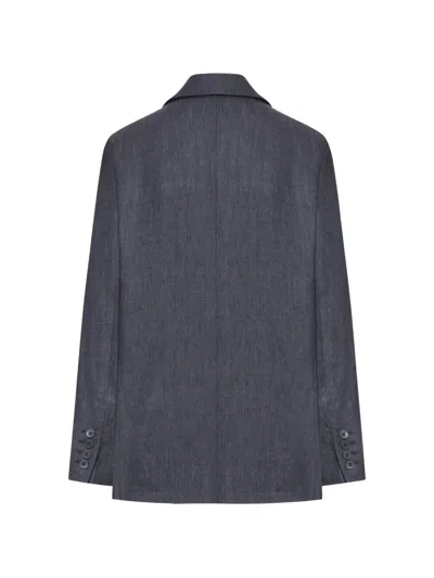 Max Mara Double-breasted Blazer In Blue