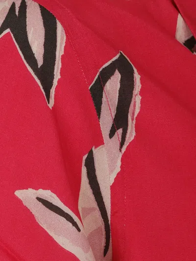 Paul Smith Flowing Oversized Short-sleeve Shirt With Abstract Bird Print In Red