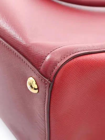 Pre-owned Prada 2000s Triangle-logo Leather Handbag In Red