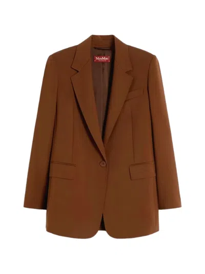 Max Mara Studio Mstbalco Jacket Chocolate In Brown