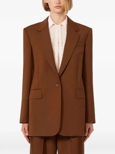 Max Mara Studio Mstbalco Jacket Chocolate In Brown