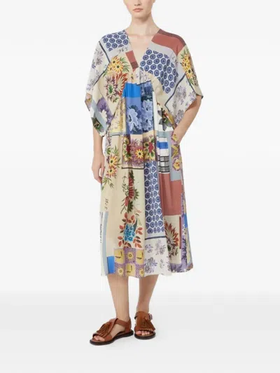 Weekend Max Mara Chine Floral-patchwork Midi Dress In Multi