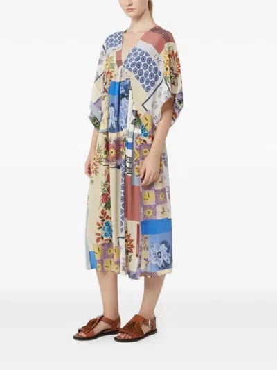 Weekend Max Mara Chine Floral-patchwork Midi Dress In Multi