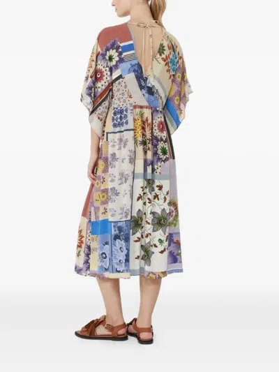 Weekend Max Mara Chine Floral-patchwork Midi Dress In Multi