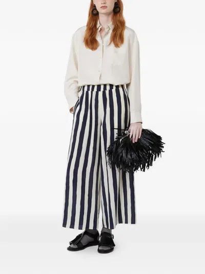 Weekend Max Mara Nirvana Striped-pattern Trousers In Black