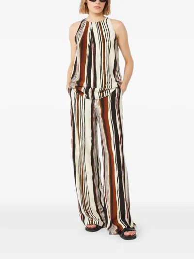 Max Mara Striped-pattern Blouse In Gold