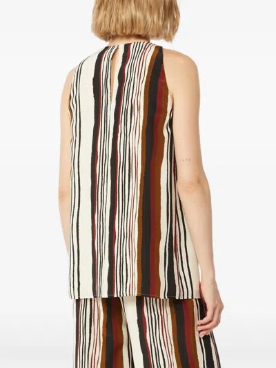 Max Mara Striped-pattern Blouse In Gold