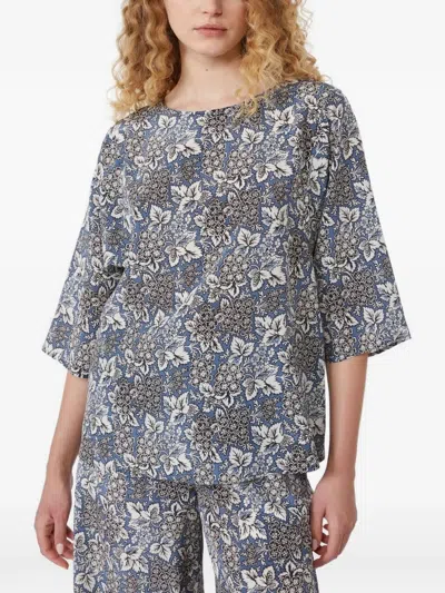 Weekend Max Mara Floral-pattern Blouse In Gray